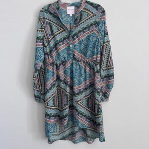Romeo & Juliet Couture Boho Geometric Shirt Dress Size M